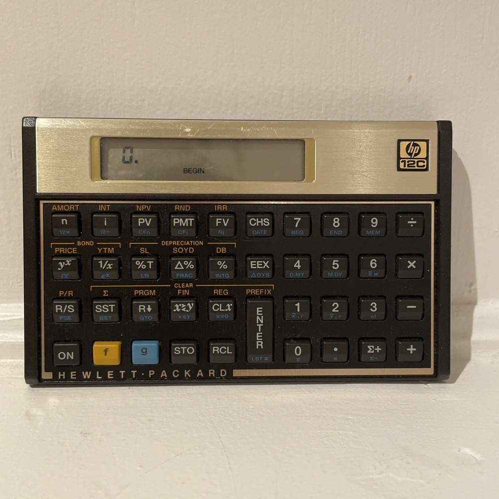 Vintage Hewlett Packard HP 12C Financial Calculator